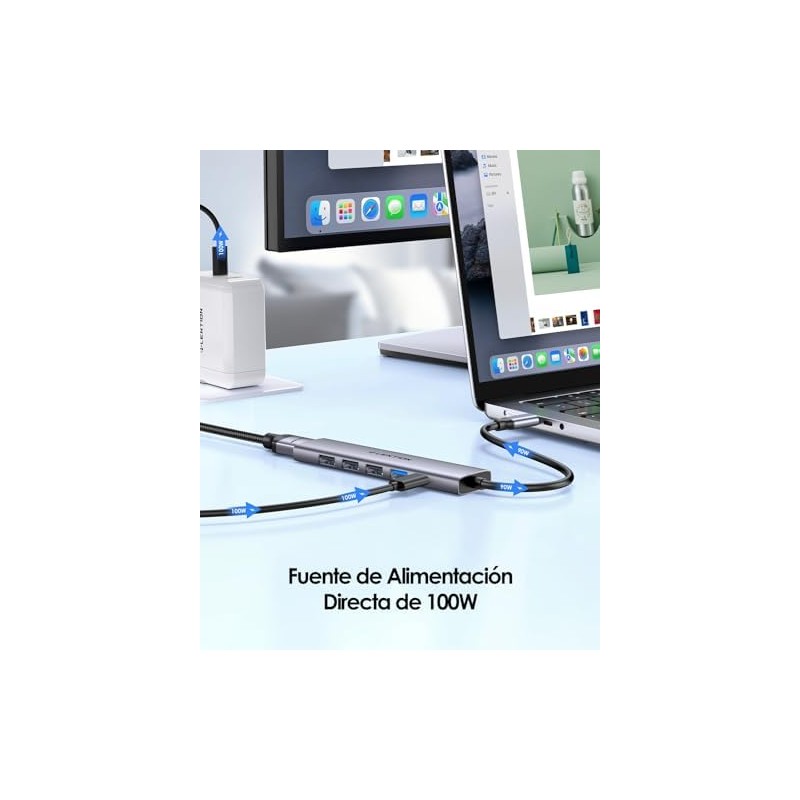 LENTION Hub USB C con HDMI 4K, PD 100W, USB-A