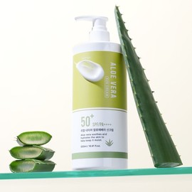 Real Nature Aloe Vera Sun Cream 500ml+60ml SPF50+ PA++++ / 리얼 네이처 알로에베라 선크림 500ml+60ml SPF50+ PA++++
