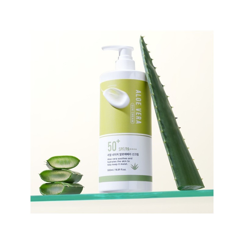 Real Nature Aloe Vera Sun Cream 500ml+60ml SPF50+ PA++++ /