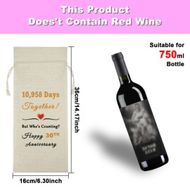Happy Anniversary Wedding Gift Wine Bag 30th Anniversary Wedding Gifts For Couple Wine Bottle Bag Romantic Gift For Wife Anniversary Party Decorations Anniversary Valentines Day Gifts For Her