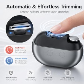 3 in 1 Electric Nail Clipper for Seniors, Rechargeable Automatic Trimmer with LED Light and File, Quiet Portable Grooming Tool for Fingernails and Toe