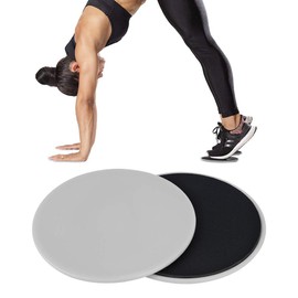 Sliding Disc, 2 Pieces Sport Double Sided Exercise Sliding Disc, Fitness Core Slider, Ab Back Hip and Leg Training Equipment for Gym, Home, Yoga, Pilates (Grey)