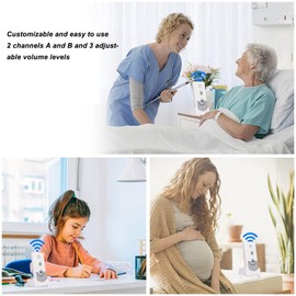 Voice Intercom Doorbell 2 Way Communication Caregiver Pager Nurse Calling System Home Doorbell (White)