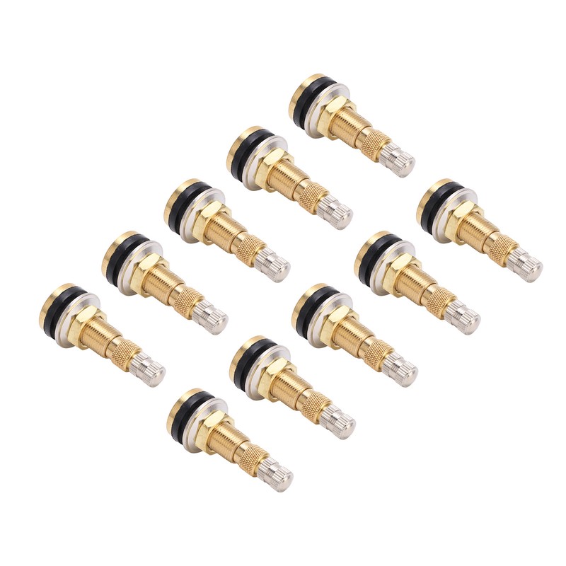 10pcs Air Liquid Tubeless Tire Valve Stem Brass 1 7/8in