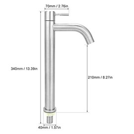 Mezcladora Monomando Para Lavabo, G1/2in Grifo Para Lavabo De BañO Grifo De Agua FríA Individual De Acero Interruptor Ajustable Burbujeador Desmontable Para Cocina De BañO