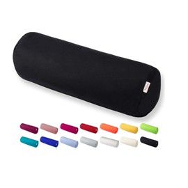beties Basic Bolster Cover Approx. 15 x 40 cm Cushion Cover 100% Cotton in Many Cheerful Plain Colours (Black)