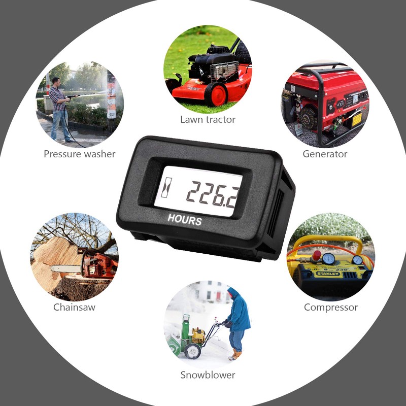 HonorMeet Digital AC/DC 5V to 277V Hour Meter for Generator,