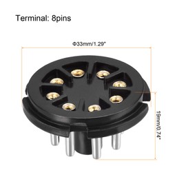 MECCANIXITY 8pin PCB Tube Socket Plastic, Vacuum Tube Protect Tube Pin Socket Silver Plated, Suitable for KT66 Pack of 2