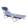 Ostrich Chaise Lounge Folding Portable Sunbathing Beach Chair, Striped (2