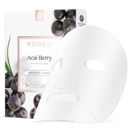 FOREO UFO Acai Berry, mascarilla facial activa para piel seca y envejecida, Pack con 3 unidades, antioxidante, bayas de açai y manteca de karité, crue