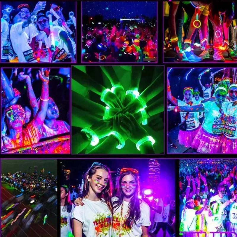 20 Pulseras Luminosas Para Fiestas, Pulseras Led De Neón