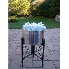 Oakland 91002-HB Living Stainless Steel Ice Bucket and Stand, 14-Inch
