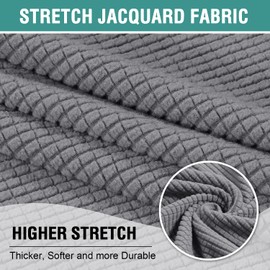 GAMUKAI 3PC Stretch T Cushion Sofa Slipcovers Individually Sofa Cushion Covers for 3 Cushion Couch Seat Cushion Covers (3, Light Grey)