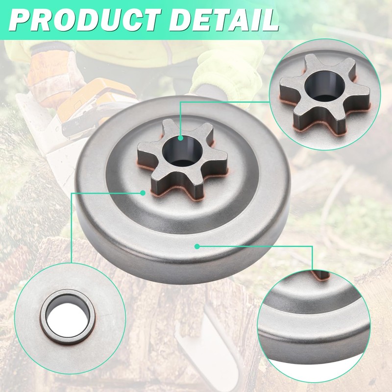 Adefol 3/8" 6T Sprocket Clutch Drum Kit for Echo CS-370