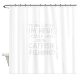 CafePress Fishing Rod Catfish Fishing Fisherm Decorative Fabric Shower Curtain