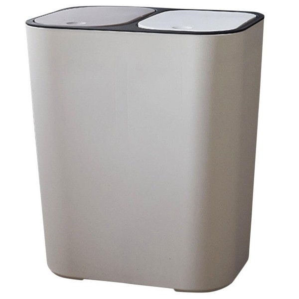 Happyyami Kitchen Trash Can 15L with Lid and Double Barrel