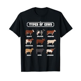 Types Of Cow & Cattle Ideas For Kids & Boys Farmer Costume T-Shirt