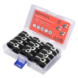 WISSXNA 3/4'' Wire Cable Clamps Set-Stainless Steel 304 Cushioned Loom Cable Rubber Insulated Clamps Assortment Kit For Tube, Pipe Or Wire Cord Installation(20PACK)