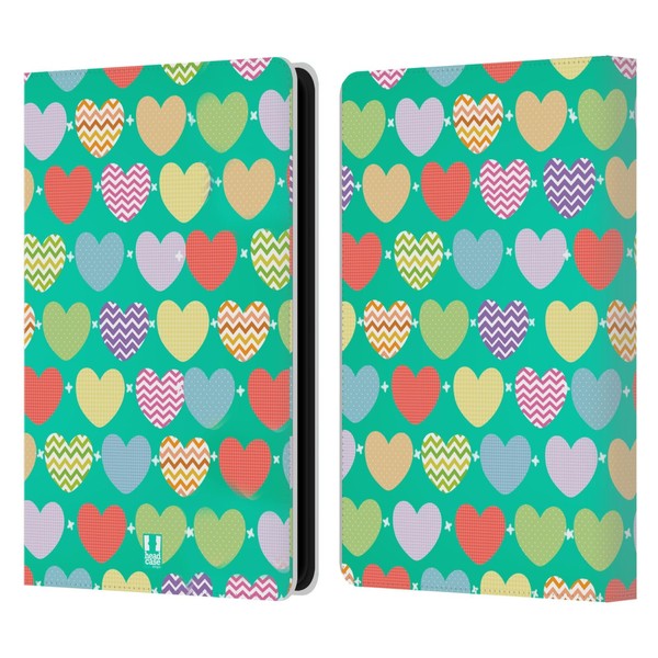 Head Case Designs Random Heart Pattern Leather Book Wallet Case