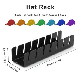 BOMROA Hat Organizer Black Hat rack for Baseball Caps Finishing