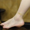 Gold Ankle Bracelets for Women 14K Gold Plated Layered Pearl