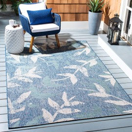 SAFAVIEH Courtyard Collection 8' x 10' Navy / Blue CY8841 Indoor/ Outdoor Waterproof Easy Cleaning Patio Backyard Mudroom Area Rug