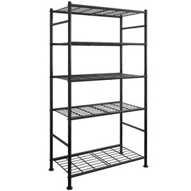Sakugi Storage Shelves - 5 Tier Shelf Organizer, Heavy Duty Garage Shelving Unit with Leveling Feet, Stable Metal Shelves Organizer for Pantry, Kitchen and Closet, 33.0" W x 12.6" D x 72.0" H, Black