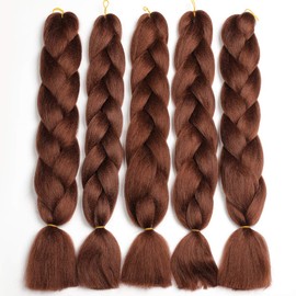 Showjarlly 5 Pieces Ombre Jumbo Braid Synthetic Hair 24 Inch 500 g Kanekalon Hair Braiding Extensions for Crochet Twist Braiding Hair