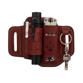 1791 EDC Multitool Sheath & Flashlight Holster, Leather EDC Pouch for Belts Also fits Knife and Keys - Compatible with Full Size Leatherman, Gerber, SOG Multitools - Easy Slide, Brown