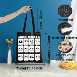 KEYCHIN Jack Skellington Tote Bag Nightmare Fans Gifts Jack Skellington Moods Shoulder Bag Jack Skellington Merchandise, Jack Moods Tb