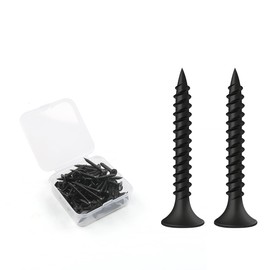 BOUMVID Drywall Screws M3.5 x 30 mm, Pack of 50 Drywall Screws Black Coarse Thread Wood Drywall Screws, Plasterboard Drywall Screws, Plasterboard Screw Drywall Screws
