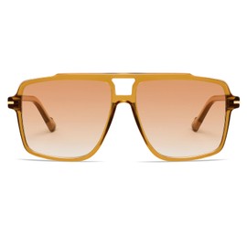 VANLINKER Polarized Trendy Oversized Square Aviator Sunglasses for Women Men 2025 Retro Shades VL9853,Light Brown Tinted