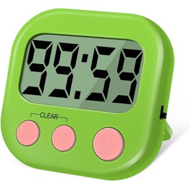 Kitchen Timer, Magnetic Digital Count up&Count down Kitchen Timers for Cooking, Large LCD Screen Clock Alarm Electronic Memory Smart Egg Timers for Cooking Boiling Eggs Toothbursh & more (Green)