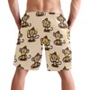 visesunny Monkey and Banana Seamless Pattern Men's Swim Trunks Quick