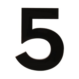 HASWARE House Number 3 inch (7.5 cm) Self Adhesive Letters Apartment Door Numbers Street Address Plaque Home Stylish Decor, Acrylic(5, Black)