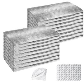 Garage Door Insulation Kit 16P Double Bubble Window Heat Insulation Panels, 6MM 24" x 48" Reflective Aluminum Foil Summer/Winter Barrier Insulation Sheets with 120 Adhesive Tapes for Garage Attic Wall