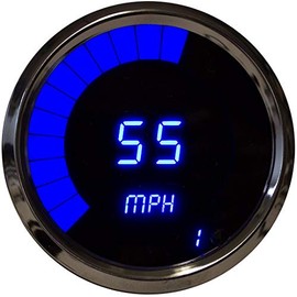 INTELLITRONX MS9222B LED Digital Speedometer, Blue/Chrome