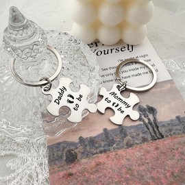 New Mum And Dad Gifts Keyring for New Parents Gifts for Mum to be Gift for Daughter Pregnancy Gift for Mam Dad to be Gifts for Parents to be Gifts for New Mom Daddy to be Christmas Birthday Gifts 2Pcs