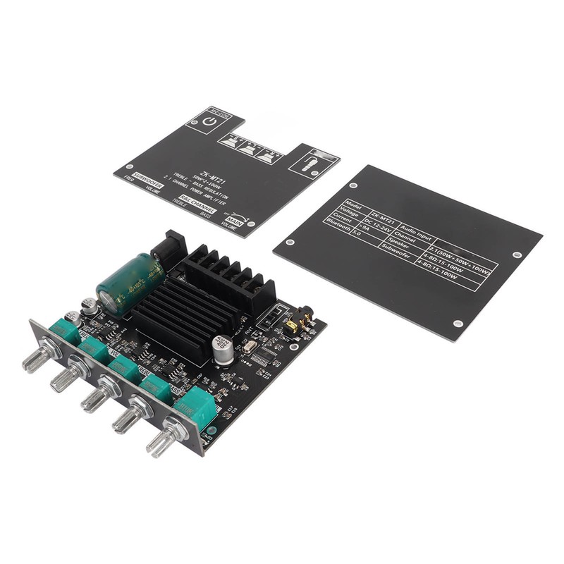 ZK MT21 Bluetooth Power Amplifier Board 2.1 Channel DC 12V‑24V