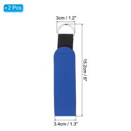 PATIKIL Floating Neoprene Keychain, 2 Pcs Waterproof Buoyant Key Ring Sublimation Float Keychain for Outdoor Water Sports, Blue