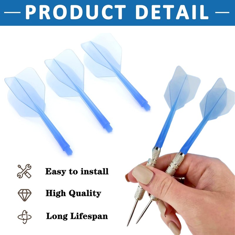 Yidootwo 8 PCS Dart Shaft Professional Winged Dart Shaft K