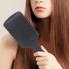 (Black) Large Paddle Cushion Hair Brush for Blow Drying &