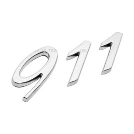 Chrome 911 Logo Letters Rear Bumper Badge Liftgate Emblem Deck Lid Maker Explorador Private Label