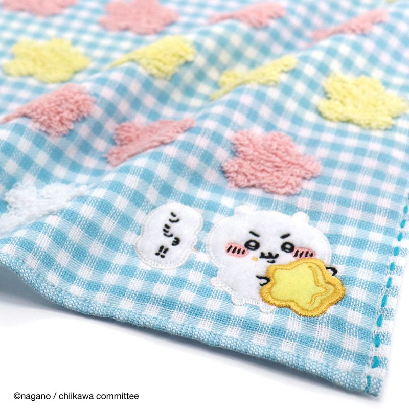Chiikawa Star Towel Handkerchief, Blue, Gauze Pile, Cute, 41-1020070, Approx.