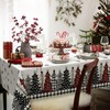 Horaldaily 1 Pack Christmas Disposable Tablecloth, Snow Trees Plastic Rectangular