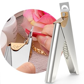 Belleboost Silver Premium Adjustable Nail Clippers for Acrylic Nails, Professional Stainless Steel Fake False Nail Tip Clipper Cutter Trimmer, Sharp Blade Manicure Tool for Salon Home DIY Nail Art