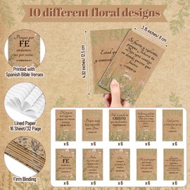 Ctosree 120 Pcs Spanish Christian Notebooks in Bulk with Bible Verse Pen Prayer Scripture Notepad Regalos Cristianos En Español Bible Supplies for Women Sunday School Teacher Pastor's Wife (Dark)