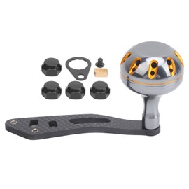 Carbon Fishing Reel Handle Knob Rocker Arm Fishing Accessory Parts for Baitcasting(Ruthenium Gold )