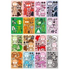 GUZIBAO Seal Stickers Goods 16 Pieces Character Decoration Helmet Trunk Water Bottle Sprunki Goods Present (Style: 197)