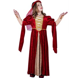 PGOND Girls Medieval Princess Dress Renaissance Costume (4-6Y)